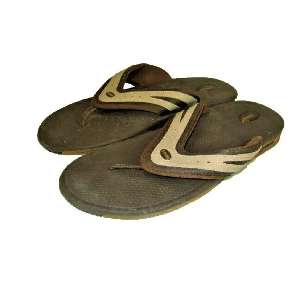 Mens Speedo Brown Slides Thongs  Beach Swim Sandals Shoes sz 12